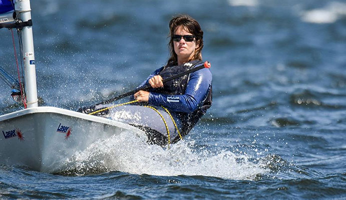 T&T sailor Kelly-Ann Arrindell competes during the 2019 South American Laser Championships yesterday in Paracas, Peru.
