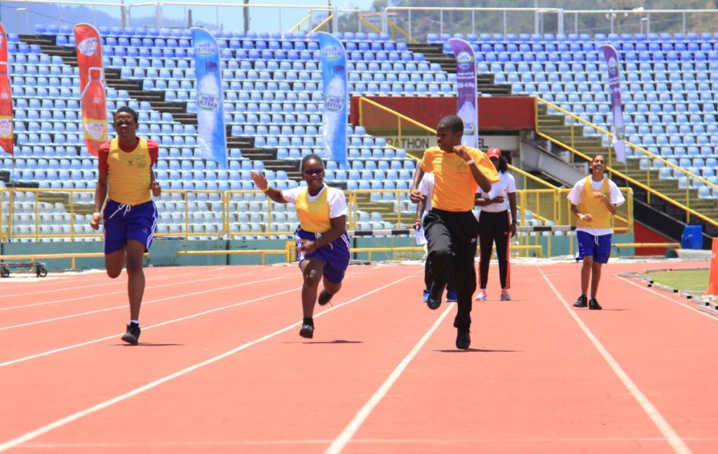 In this May 18, 2019 file photo, (from left) K-Sean Hercules, Yinga Commissiong, Everton Redman and Jodie Jebodh participate in a race during the Special Olympics Day, at the Hasely Crawford Stadium, Mucurapo. PHOTO BY AYANNA KINSALE. - Ayanna Kinsale