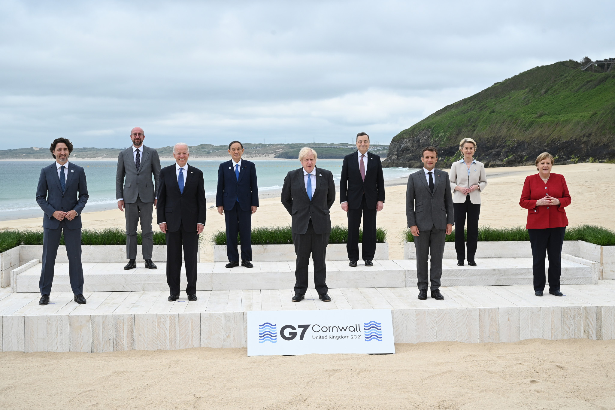 G7 leaders - pictured with leading European Union officials - have reiterated "our support for the holding of the Olympic and Paralympic Games Tokyo 2020 in a safe and secure manner" ©Getty Images