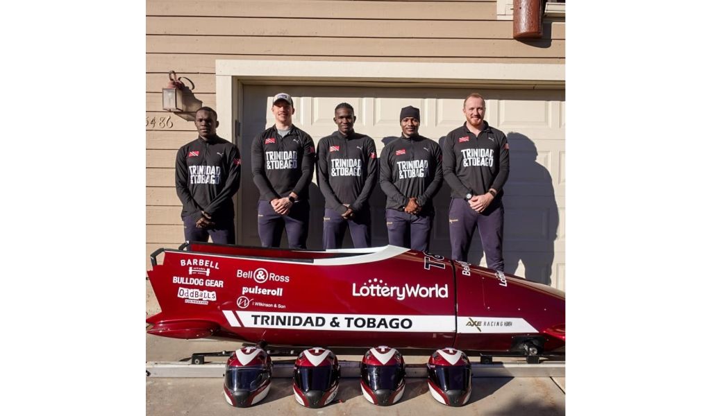 Trinidad and Tobago's bobsleigh team for the 2022 Winter Olympics in Beijing. (Photo credit - SporTT)