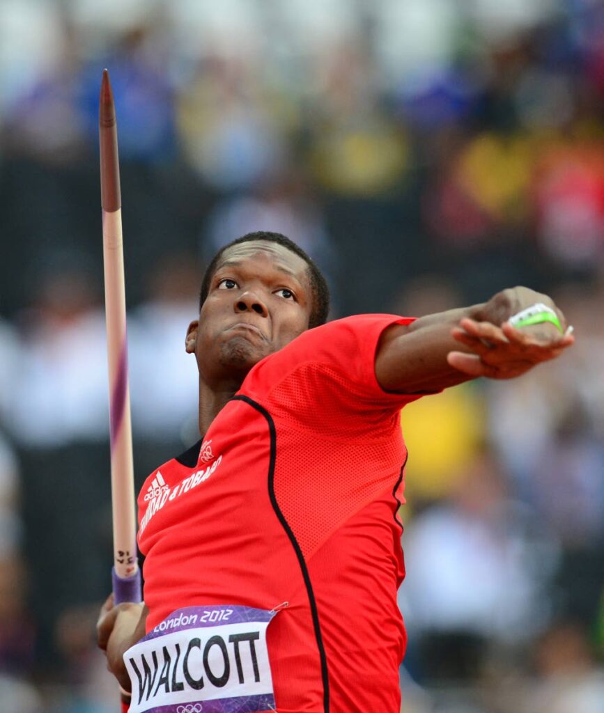 Trinidad and Tobago's Keshorn Walcott competes to win the gold medal in the men's javelin throw final at the athletics event of the 2012 Olympic Games on August 11, 2012 in London, England. (AFP PHOTO)