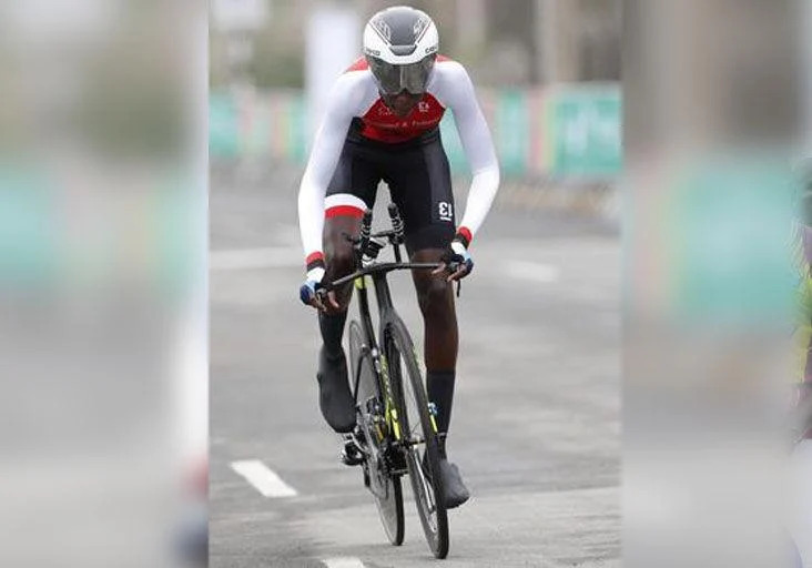 TOUGH GRIND: T&T's leading female road cyclist Teniel Campbell. (Image obtained at trinidadexpress.com)