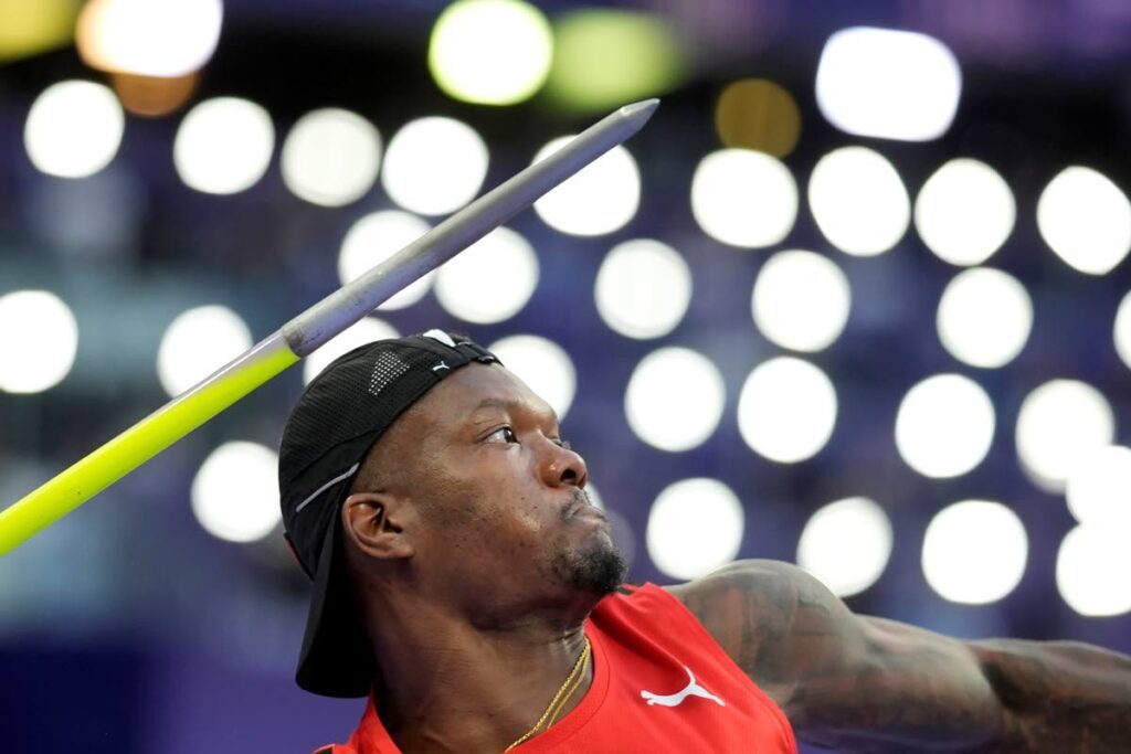 TT's Keshorn Walcott competes during the men's javelin final at the 2024 Olympics on August 8 in Saint-Denis, France. AP PHOTO (Image obtained at newsday.co.tt)