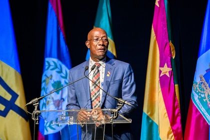 T&T Prime Minister, Dr Keith Rowley addresses the opening of the Caricom conference on West Indies cricket. (PMO Barbados photo) (Image obtained at guardian.co.tt)
